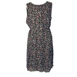 Lily Sleeveless Dress Sz L Brown Coral Fully Lined Belted